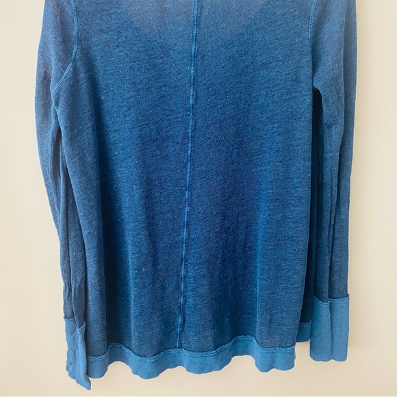 Free People Long Sleeve Top Blue Sz Medium - Picture 9 of 11